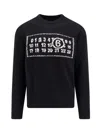 Mm6 Maison Margiela Numbers-motif Crew-neck Jumper In Black