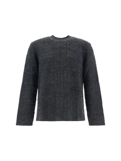 Mm6 Maison Margiela Sweater In Dark Grey Melange