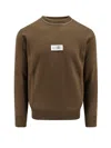 Mm6 Maison Margiela Khaki Virgin Wool Logo Patch Sweater In Green