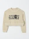 MM6 MAISON MARGIELA SWEATER MM6 MAISON MARGIELA KIDS COLOR BEIGE,G00235022