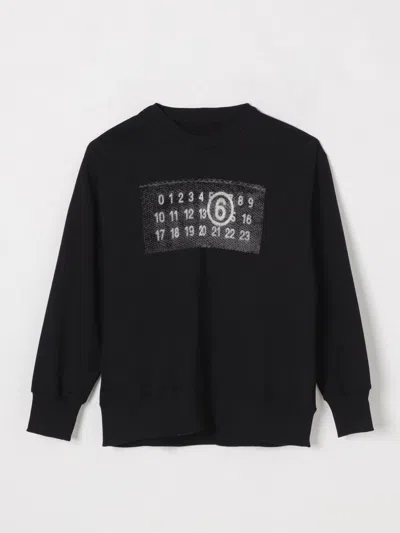 Mm6 Maison Margiela Kids' Round-neck Sweatshirt In Black