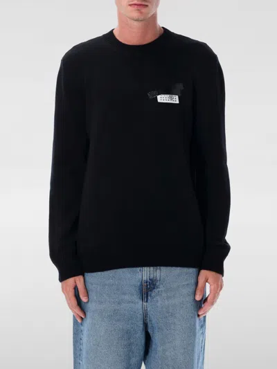 Mm6 Maison Margiela Mm6 By Maison Margiela Wool Taped Label Crewneck Sweater In Black