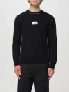 Mm6 Maison Margiela Wool Blend Sweater With Numeric Signature Label In 黑色