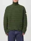Mm6 Maison Margiela Wool-blend Ribbed Rollneck Jumper In Grün