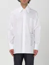Mm6 Maison Margiela Spliced Numbers Cotton Poplin Shirt In Weiss