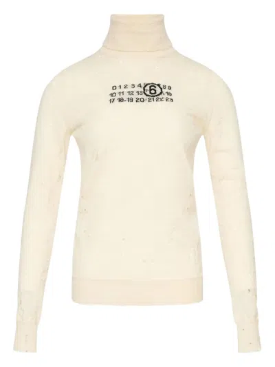 MM6 MAISON MARGIELA SWEATER WITH NUMBER PATTERN