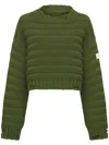 Mm6 Maison Margiela Logo-appliqué Distressed-effect Jumper In Green