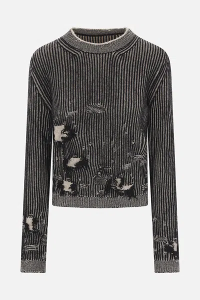 Mm6 Maison Margiela Sweaters In Black+beige