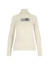 Mm6 Maison Margiela Distressed Turtleneck Sweater With Numeric Signature