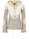 Mm6 Maison Margiela Tie-dye Zip-up Hoodie In Gray