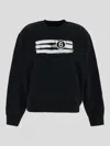 Mm6 Maison Margiela Black Unbrushed Sweat Jersey Sweatshirt In Black