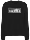 Mm6 Maison Margiela Black Jacquard Logo Sweater