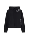 Mm6 Maison Margiela Raw Edges Hoodie With Drawstring Hood In Black