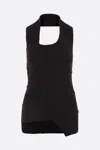 Mm6 Maison Margiela Woman Top Black Size S Cotton, Polyamide, Acrylic, Alpaca Wool, Elastane In Black