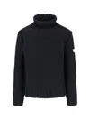 Mm6 Maison Margiela Mm6 By Maison Margiela Knitted Black Sweater With High Collar And Ribbed Finishes In Black