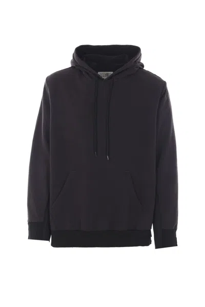 Mm6 Maison Margiela Black Cotton Blend Sweatshirt