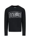 Mm6 Maison Margiela Numbers-motif Crew-neck Jumper In Black