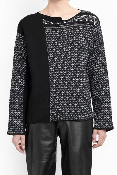 Mm6 Maison Margiela Black Jacquard Sweater