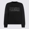 Mm6 Maison Margiela Knitwear Crew Neck Graphic Print Sweatshirt In Black