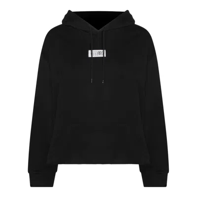 Mm6 Maison Margiela Mm6 By Maison Margiela Relaxed-fit Cotton Hoodie With Adjustable Drawstring In Blue