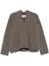 Mm6 Maison Margiela Asymmetric Sweatshirt In Brown
