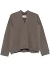 Mm6 Maison Margiela Asymmetric Sweatshirt In Brown