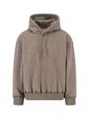 Mm6 Maison Margiela Teddy Fabric Hoodie With Embroidered Mm6 Logo In Brown