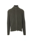 Mm6 Maison Margiela Ribbed Zip Up Cotton Jacket For Men In Brown