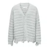 Mm6 Maison Margiela Mm6 By Maison Margiela Textured Ribbed Grey Sweater With Button-down Front In Gray
