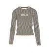 Mm6 Maison Margiela Crewneck Geometric Pattern Knitwear In White