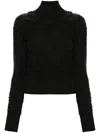Mm6 Maison Margiela Distressed-pullover Mit Stehkragen In Grey