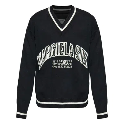 Mm6 Maison Margiela Cotton Sweaters In Nero
