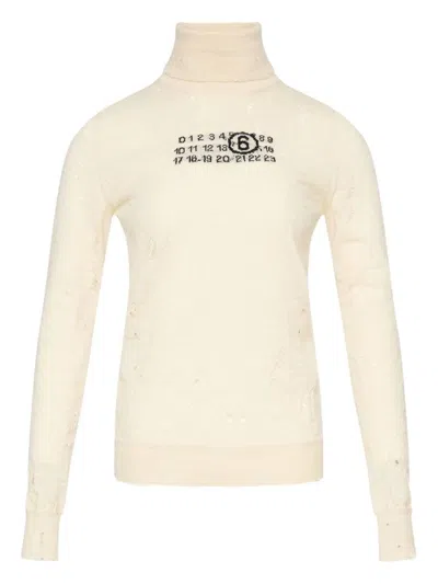 Mm6 Maison Margiela Sweaters In White