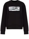 Mm6 Maison Margiela Black Unbrushed Sweat Jersey Sweatshirt In Black