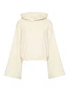 Mm6 Maison Margiela Drop-shoulder Hooded Sweatshirt In Beis