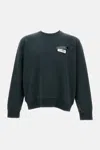 Mm6 Maison Margiela Crewneck Sweatshirt With Ribbed Cuffs And Hem In Black
