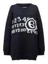 Mm6 Maison Margiela Numbers-motif Drop-shoulder Jumper In Black