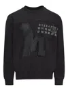 Mm6 Maison Margiela Numeric Motif Embroidered Sweatshirt In Black