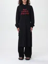 Mm6 Maison Margiela Oversize Sweatshirt With Hood And Print In Black