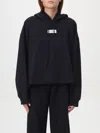 Mm6 Maison Margiela Relaxed-fit Cotton Hoodie With Adjustable Drawstring In Blue