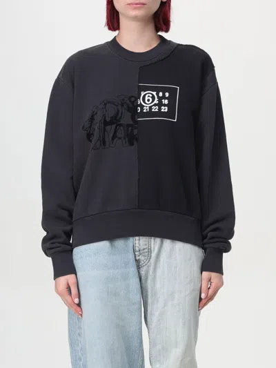 Mm6 Maison Margiela "party Bear & Numeric Sweatshirt In Black