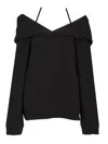 Mm6 Maison Margiela Mm6 By Maison Margiela Off-the-shoulder Cotton Sweatshirt In Black