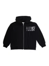 Mm6 Maison Margiela Black Hoodie With Fixed Hood And Logo On The Front In Cotton Boy In Black