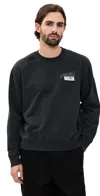 Mm6 Maison Margiela Crewneck Sweatshirt With Ribbed Cuffs And Hem In Black