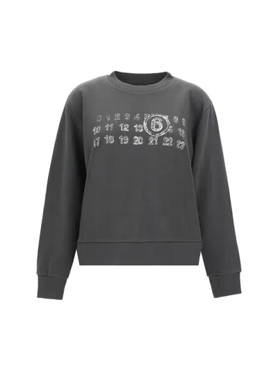 Mm6 Maison Margiela Sweatshirt In Washed Grey