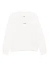 Mm6 Maison Margiela Numeric Signature Label Crewneck Sweatshirt In White