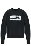 Mm6 Maison Margiela Black Unbrushed Sweat Jersey Sweatshirt In Black