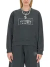 Shop Mm6 Maison Margiela Sweatshirt With Print In Black