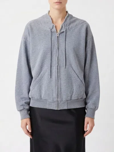 Mm6 Maison Margiela Distressed Drawstring Jacket In Blue