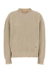 Mm6 Maison Margiela Sand Wool Blend Sweater In Neutral